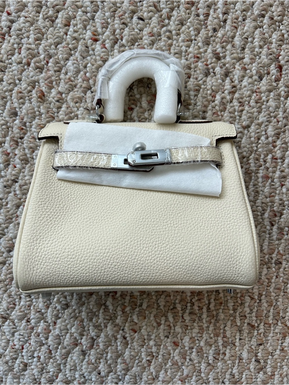 New Cream Cow Leather Small Crossbody bag